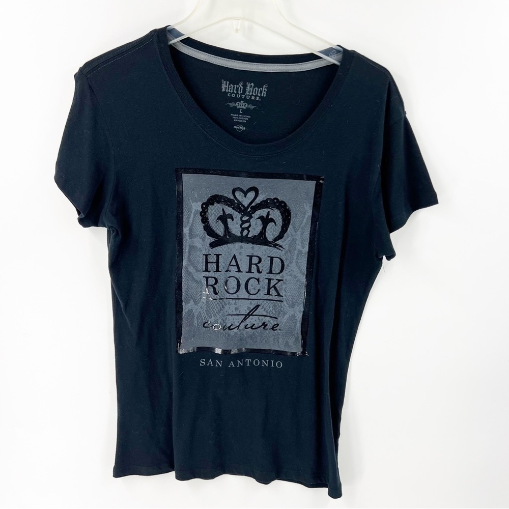 ✅ HARD ROCK COUTURE BLACK SHORT SLEEVE T-SHIRT SIZE LARGE